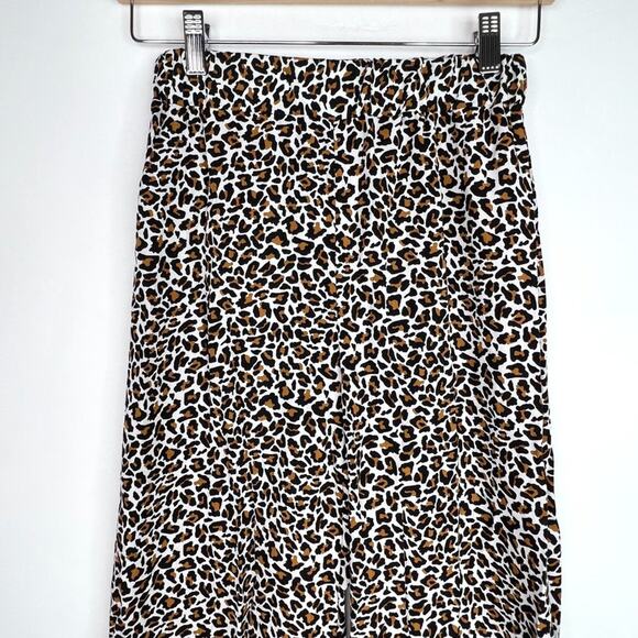 Leopard Print Elastic Waist Wide Leg Pants XS - Picture 3 of 8